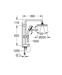 Душевая система Grohe New Tempesta Systems 27389002 Хром