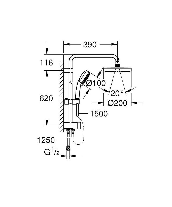 Душевая система Grohe New Tempesta Systems 27389002 Хром
