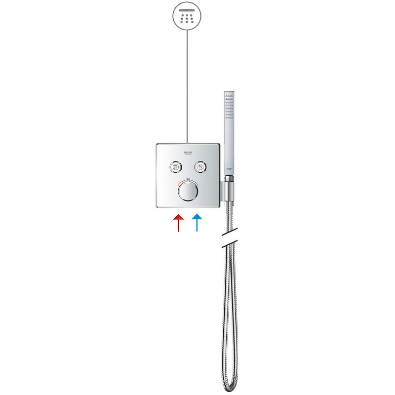 Смеситель для душа Grohe Grohtherm SmartControl 29125000 с термостатом Хром