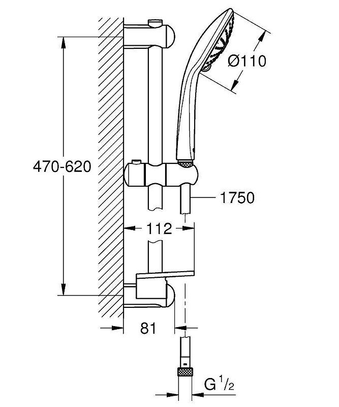 Душевой гарнитур Grohe Euphoria 27243001 Хром