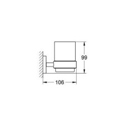 Стакан для зубных щеток Grohe Essentials 40447001 прозрачное стекло