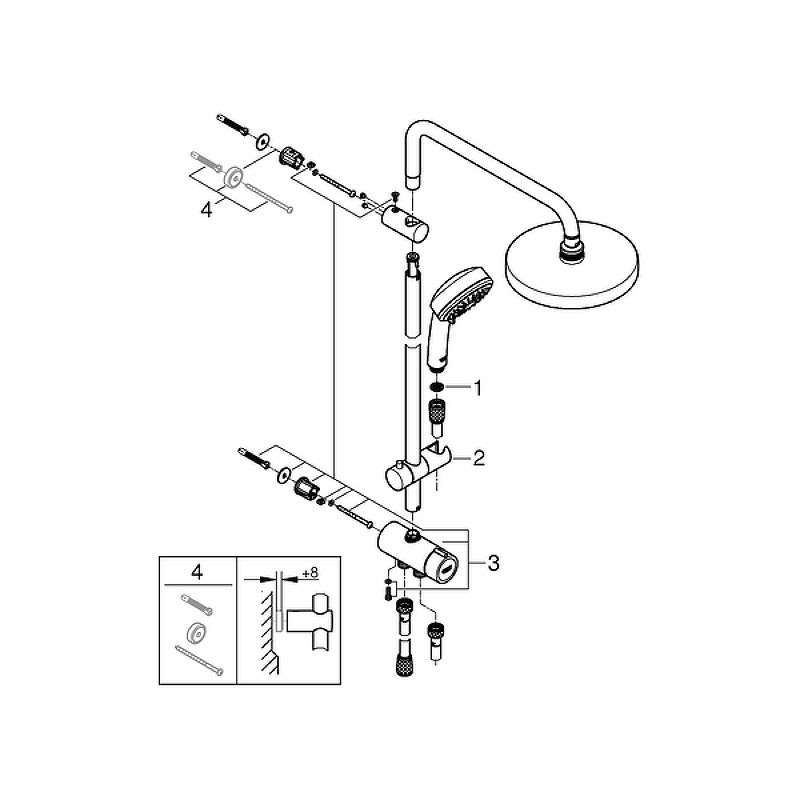 Душевая система Grohe Tempesta Cosmopolitan 27394002 Хром