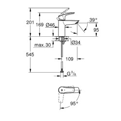 Смеситель для раковины Grohe Eurosmart 32154003