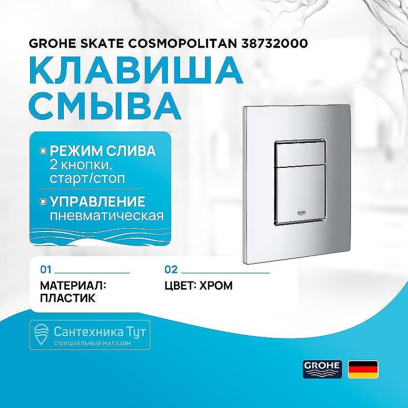 Клавиша смыва Grohe Skate Cosmopolitan 38732000 Хром