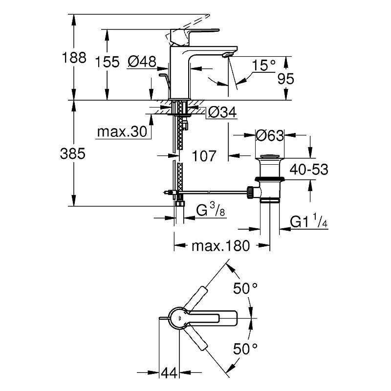 Смеситель для раковины Grohe Lineare 32109001