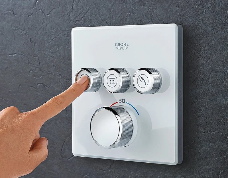 Смеситель для душа Grohe Grohtherm SmartControl 29157LS0 с термостатом Белая луна