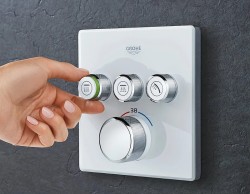 Смеситель для душа Grohe Grohtherm SmartControl 29157LS0 с термостатом Белая луна