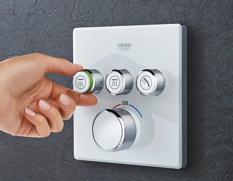 Смеситель для душа Grohe Grohtherm SmartControl 29157LS0 с термостатом Белая луна
