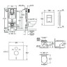 Комплект унитаза с инсталляцией Grohe Solido Compact 39586000 с сиденьем Микролифт и клавишей смыва Хром