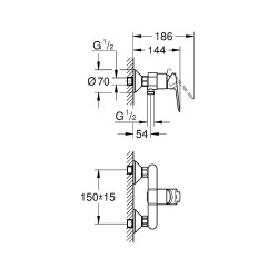 Смеситель для душа Grohe BauEdge 23636000 Хром