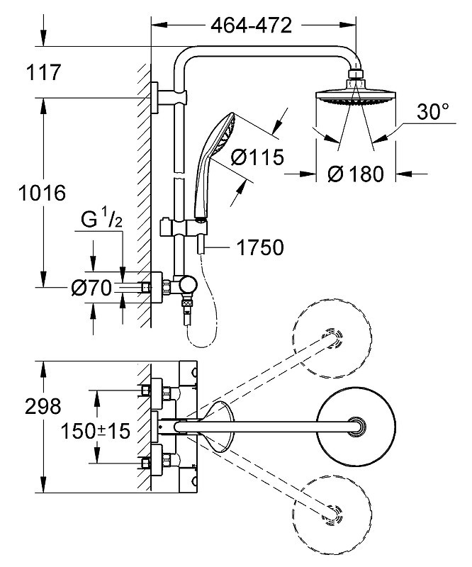 Душевая система Grohe Euphoria System 180 27296001 Хром