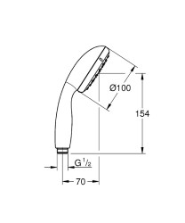 Ручной душ Grohe Tempesta New 27923001 Хром