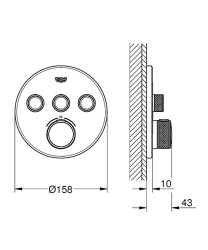 Смеситель для душа Grohe Grohtherm SmartControl 29121000 с термостатом Хром