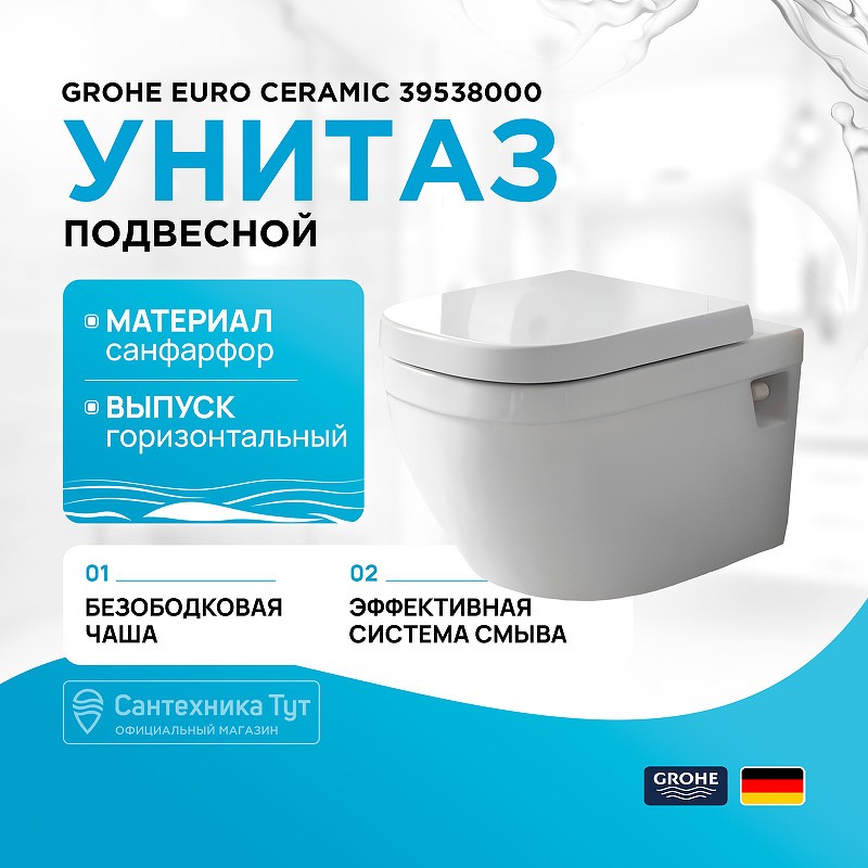 Унитаз Grohe Euro Ceramic 39538000 подвесной