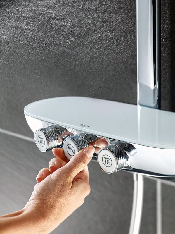 Душевая система Grohe Rainshower System 26250LS0 с термостатом Белая луна